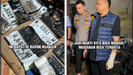 Aparat Polres Nngajuk berhasil memobgonkar lokasi penadah motor curian,  motor itu kemudian dipretelei )dimutilasi), suku cadangnya dijual secara eceran lewat online. Setidaknya ada 360 unit motoro curian yang sudah dipereteli di lokasi itu. Foto: Instagram@lutfhie_daily