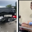 (kiri) Kendaraan Honda City terbalik dan hancru, (Kanan) Diva Siregar, model dan selegram sedang menjalani perawatan di rumah sakit, tetapi kondisinya aman. Foto: Instagram@divasiregar_