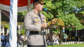 Apel dipimpin Kapolres Jombang AKBP Ardi Kurniawan yang diwakili Wakapolres Jombang, Kompol Syarlis, Senin 2 Februari 2026. Foto: swarajombang.com/ elok apriyanto