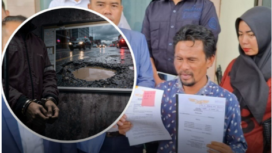 Tukang ojek pangkalan di Pandeglang bernama Al Main mengajukan gugatan perdata senilai Rp 100 miliar kepada pemkab Pandeglang dan Pemprov Banten. Dasarnya, akibat jalan rusak menyebabkan dirinya kecelakaan hingga menyebabkan penumpangnya meninggal dunia. Foto: Instagram@ctd_insider