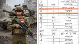 Potongan bocoran data yang menyebutkan ada satu nama Indonesia, masuk menjadi anggota IDF Israel. Foto: Kolase/ bagynews.com