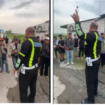 Petugas Turjawali Lantas Polres Jombang temukan botol berisi minuman keras, saat menyetop dan menggeledah PO Bus Harapan Jaya, di sekitar perlintasan rel KA Bandarkedungmulyo.  Senin 16 Februari 2026. Foto: Instagram@kabarjombangdotcom