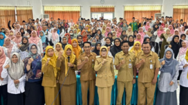 Kadinas Pendidikan dan Kebudayaan Word Windari bersaam 180 perwakilan lembaga pendidikan dan kebudayaan menandatangani NHPD, Senin 23 Februari 2026. Foto: jombangkab.go.id