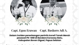 Ucapan bela sungkawa atas gugurnya dua pilot Egon Erwan dan Baskoro, yang dieksekusi oleh OPM di lapangan terbang Korowai, Bovem Digoel, papua Slatan. Pesawat diserang OPM, pilot dan 13 penumpang lari ke hutan, tetapi OPM sengaja menembak kedua pilot. Foto: smart.cakrawala,aviation