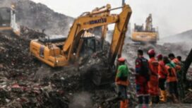 Gunung sampah TPA Bantargebang, Bekasi, Jabar, alami longsor. Minggu 8 Maret 2026. Foto: antara