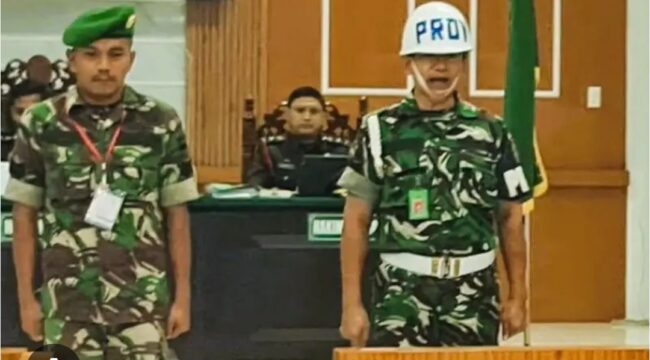 (Kiri) Serma Yonanda Agusta divonis huiuman penjara 20 tahun, oditur mioiter tuntut huuuman mati. Terbukti terlibat jadi kurir sabu 40 kg. Foto: kenet news