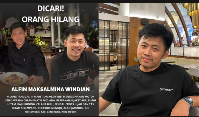 
					Polisi Reskrim Polda Metro berhasil menemukan jasad Aldin Windian, 28, setelah menggali kubur seadalam 3 meter di kawasam Cikeas, Bogor, Jawa Barat, Rabu malam 25 Maret 2026. Foto: Ist
