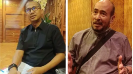 (Kiri) Ismail Adham, direktur Operasional Makassar Toraja Tour (Maktor), (Kanan) Asrul Azis Taba (ketua Umum Kesthuri) sebagai tersangka baru dalam klaster sawata, kasus komersialisasim kuota haji tambahan 2023-204. Dalam acara konferensi pers, KPK , Senin 30 Maret 2026. Foto: Instagram@inilahcom/antara