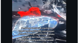 Lima orang sekeluarga meninggal dunia, akibat kecelakaan yang terjadi di Tol Pejagan-Pemalang KM 290+700 pada 19 Maret 2026. Diduga kuat kencelaan itu terjadi akibat Gunawan, 42, kepala keluarga yanhg memegang kemudi kendaraan itu mengantuk. Foto: Instagram@batanghelp