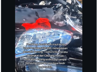 Lima orang sekeluarga meninggal dunia, akibat kecelakaan yang terjadi di Tol Pejagan-Pemalang KM 290+700 pada 19 Maret 2026. Diduga kuat kencelaan itu terjadi akibat Gunawan, 42, kepala keluarga yanhg memegang kemudi kendaraan itu mengantuk. Foto: Instagram@batanghelp