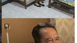 (Atas) Perempuan ini datang masuk kerja ke kantor  bagian Bagian Protokol dan Komunikasi Pimpinan di Sekretariat Daerah Kabupaten Gresik. (Bawah) Perempuan yang sudah mengenakan pakaian seragam ASN pun menghadap kepala Forkopim, Imam Basuki. Mereka diduga korban penipuan ASN jalur khusus. Foto: Instagram@ajmgroup_ig

