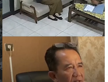 (Atas) Perempuan ini datang masuk kerja ke kantor  bagian Bagian Protokol dan Komunikasi Pimpinan di Sekretariat Daerah Kabupaten Gresik. (Bawah) Perempuan yang sudah mengenakan pakaian seragam ASN pun menghadap kepala Forkopim, Imam Basuki. Mereka diduga korban penipuan ASN jalur khusus. Foto: Instagram@ajmgroup_ig

