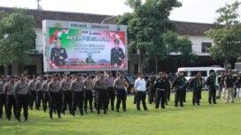 saat Gelar Apel Akbar Sabuk Kamtibmas Polres Jombang