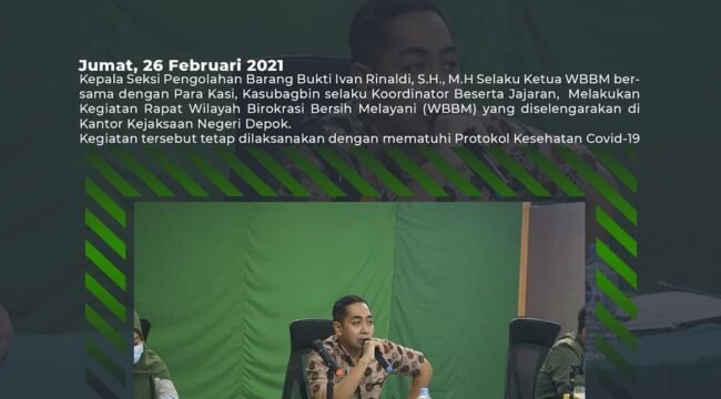Dokumen saat jaksa Ivan Rinaldi SH MH, rapat di kejaksaan negeri Depok, Jabar sebelum dimutasi ke Kejati Banten. Foto: Instagram@kejaksaan negeri depok
