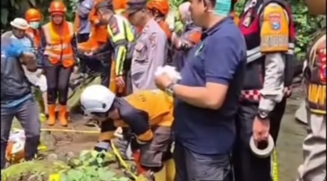 Jembatan Cangar Batu, kembali untuk kedua kalinya dalam tempo belum sebulan, menjadi tempat pilihan aksi terjun bebas, Kamis jam 10.00 WIB, 23 April 2026. Kasus serupa sebelumnya, 31 Maret 2026. Foto: Instagram@trendseid