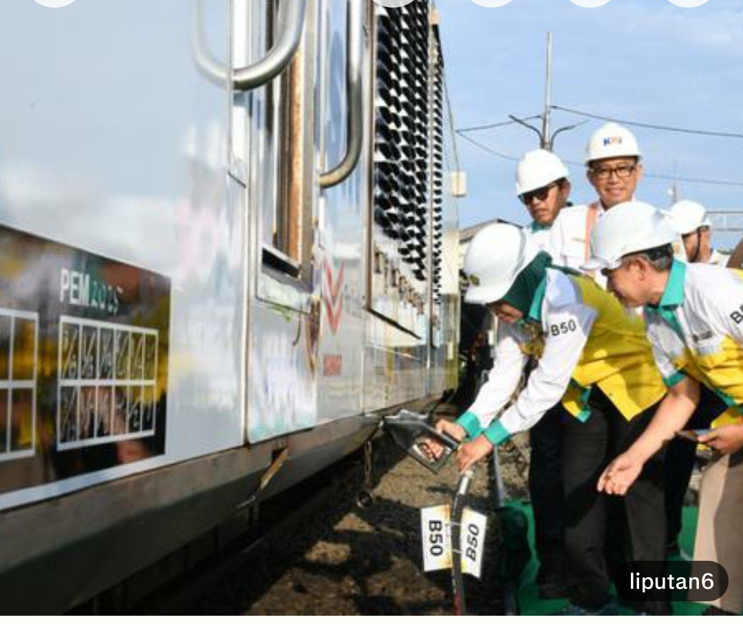 Kementrian ESDM uji coba BBM B50, pafa mesin diesel KAI . Jika uji coba ini sukses maka RI bisa beremat devisa hingga Rp 157 triliun/ tahun. Foto: Liputan6