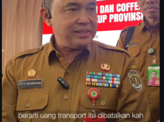 Acara Coffee Morning antara Plt Kepala Kesbangpol Kaltim, Arih Franata Filifus Sembiring (AFF Sembiring) menjadi isu hangat, ketika uang trans[portasi Rp 105.000 untuk seluruh peserta gagal diberikan. Karena belum mendapat persetujaun dari Gubernur Kaltim Rudi Masud dan Sekda Sri Wahyuni, Senin 13 April 2026. Foto: Instagram@kaltimtoday.co