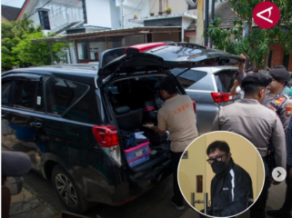 Rumah megah di Jalan Jati Indah V, Kelurahan Gemuruh, Kecamatan Batununggal, Kota Bandung,, tiba tiba didtangi polisi. Mereka ternyata melakukan pengamanan penggeledahan rumah wakil ketua DPRD Jawa Bara, Ono Surono. Pengeledahan terkait dengan penambahakan bukti kasus ijon APBD Bekasi, yang diduga melibatkan Ono. Foto: Instagramantara