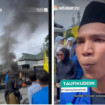 OMII Samarinda telah melaksnaakan anksi unjuk rasa ke kangtor Gubernur Kaltim, mengajukan 10 tuntutan kepada Gubernur Rudi masud, namun gubernur tidak muncul di alam aksi hari Kamis 9 April 2026. (Kiri) Aksi massa pelajar dan mahasiswa (PMII). (Kanan) Kolapr aksi massa PMII, Taufikuddin. Foto: Instagram@selasarmedia