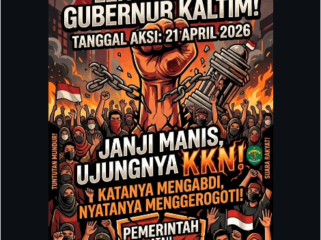 Aliansi Masyarakat Pejuang Kalimantan Timur (AMP-KT) merilirs undangan rencana aksi demo beasar di depan kantor gubernur Kaltim untuk melengserkan Rudi Mas'ud dari kursi gubenur, 21 April 2026. Foto: Instagram@mata_kaltim