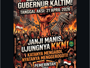 Aliansi Masyarakat Pejuang Kalimantan Timur (AMP-KT) merilirs undangan rencana aksi demo beasar di depan kantor gubernur Kaltim untuk melengserkan Rudi Mas'ud dari kursi gubenur, 21 April 2026. Foto: Instagram@mata_kaltim