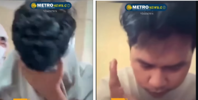 
					Mahasiswa berinisial MZ digiring ke kantoir security Kampus Universitas Sultan Ageng Tirtyayasa, Serang, Banten. Ia ditangkap tangan oleh seorang perempuan dosen. MZ melakukan perekaman menggunakan HP, saat sang dosen berada di dalam toilet, Rabu 1 April 2026. Foto: Instagram@metronews.co