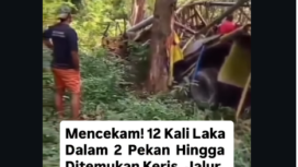 Alas Petung desa Clebung, Kecamatan Bubulan, Kabupaten Bojonegoro, Jawa Timur, menjadi lokasi black spot alias lokasi rawan kecelakaan. Dalam tempo hampir sebulan sudah terjadi 12 kali kecelakaan di kawasan itu, Foto: Instagram@berita_bojonegoro