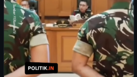 Andire Yunus terancam hukuman penjara tiga bulan, apabila menolak hadir di dalam proses persidangan selanjutnya, dalam kasus penyiraman air keras. Pengadilan Militer II-08 Jakarta mengelar sidang perdana kasus itu, pada Rabu, 29 April 2026. Foto: instagram@politik.in