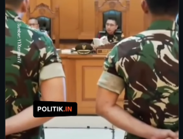 Andire Yunus terancam hukuman penjara tiga bulan, apabila menolak hadir di dalam proses persidangan selanjutnya, dalam kasus penyiraman air keras. Pengadilan Militer II-08 Jakarta mengelar sidang perdana kasus itu, pada Rabu, 29 April 2026. Foto: instagram@politik.in