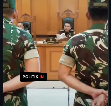 Andire Yunus terancam hukuman penjara tiga bulan, apabila menolak hadir di dalam proses persidangan selanjutnya, dalam kasus penyiraman air keras. Pengadilan Militer II-08 Jakarta mengelar sidang perdana kasus itu, pada Rabu, 29 April 2026. Foto: instagram@politik.in