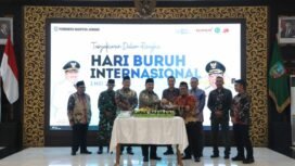 Pemkab Jombang selenggarakan Tasyakuran untuk peringatannMay Dari (Hari Buruh) Internasional, Kamis 30 April 2026. Foto: diskominfo jombang