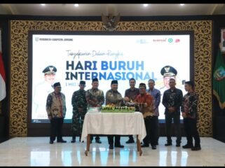 Pemkab Jombang selenggarakan Tasyakuran untuk peringatannMay Dari (Hari Buruh) Internasional, Kamis 30 April 2026. Foto: diskominfo jombang