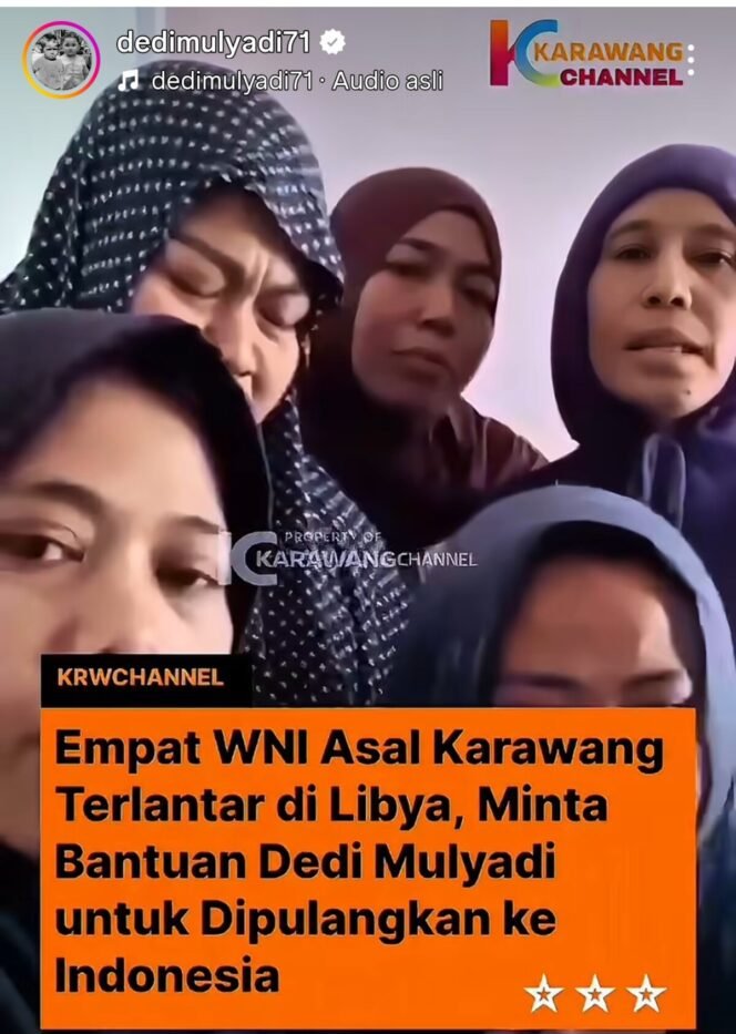 
					Melalui medsos, 4 perempuan asal Karswang, Jabar, minta pertolongan kepada Dedi Mulyadi, agar bisa dipulangkan dan bertemu keluarganya. Foto: Instagram@dedimukyadi71