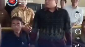Ketua DPRD Gresit Syahrul Nunir, berdiri dari kursi menuding nuding anggota PKL, dan menantang duel, saat audiensi, Rabu 20 Mei 2026. Foto: ist