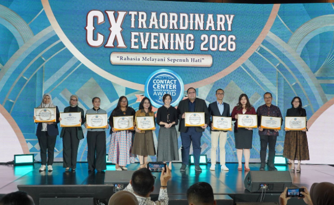 
					Pegadaian menyabet penghargaan pada acara PT Pegadaian meraih penghargaan Contact Center Service Excellence Award (CCSEA) 2026 untuk kategori Multifinance Call Center. Foto: ist