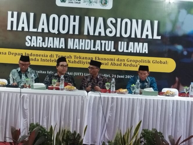 
					ISNU Jatim menggelar Halakoh Nasional mengambil tema ekonomi dan lolitik global, di Kediri, Minggu, 21 Juni 2026. Foto: ISNU Jatim