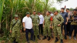 Lahan seluas 86 ha di desa Grobogan, Mojowarno, Jombang, ditinjau oleh Pangdam Mayjen TNI Rudi Saladin, akan digunakan sebagai markas Batalyon TP. Foto: diskominfo pembak jombang