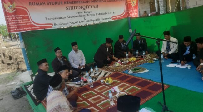 Acara peletakan batu pertama pembangunan Rumah Syukur Kemerdekaan Indonesia Layak Huni Shiddiqiyyah di Dusun Jatimenok, Desa Rejoso Pinggir, Kecamatan Tembelang, Kabupaten Jombang. Senin, 22 Juni 2026. Foto: swarajombang.com/ priyo suwarno