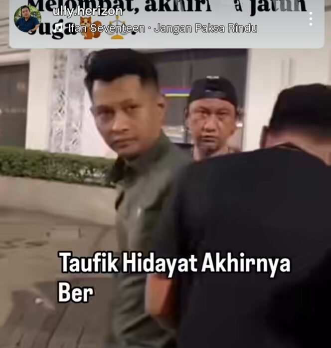 
					Polisi menggiring tersangka Taufik Hidayat,30, Senin 22 Juni 2026. Setelah ia buron selama 23 hari, dalam kasus penganiaan sadis dan berat selama 3 tahun perempuan bernama Yuvita. Foto: instgram@ully.herizon