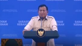 Presiden Prabowo Subianto sedang berpidato pada acara Sarasehan Kebangsaan Komunitas Sinergi Tata Kelola Indonesia (KSTI) 2026 di Jakarta Convention Center, Jumat, 26 Juni 2026. Foto: instagram@cvault.id