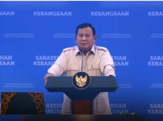 Presiden Prabowo Subianto sedang berpidato pada acara Sarasehan Kebangsaan Komunitas Sinergi Tata Kelola Indonesia (KSTI) 2026 di Jakarta Convention Center, Jumat, 26 Juni 2026. Foto: instagram@cvault.id
