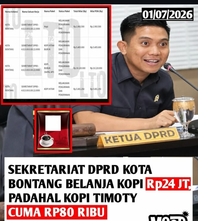
					Warga menyoroti rencana anggaran Rp24 juta/tahun untuk beli kopi anggota dewan. Foto: instagram@mood.bpn