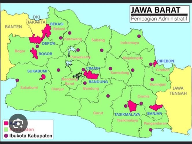 
					Peta provinsi Jawa Barat. Foto: ist