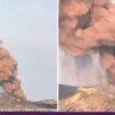 Gunung berapi di sekat Subda, Anak Krakatau meletus pad pukul 08.15 wib, Sabtu 4 Juli 2016. Foto: ist