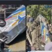 Sebuag kecelakaan maut terjadi di jembatan Paron, Bagor, Nganjuk. Melibatkan bua PRO Sugeng Rahayu melawan teuk Fuso, Sabtu 4 Juli 2026. Menyebabkan dua orang tewas dan 14 luka luka. Foto: kabarbaikdotco