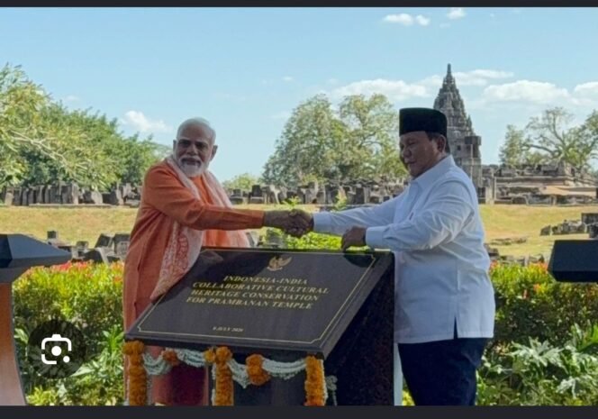 
					Teken Bersama Prabowo Lestarikan Candi Prambanan, PM Modi Ucapkan Mantra Suci Om Namah Shivaya