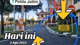 Jalan terlarang ini ada di depan persis kantor Kapolda Jatim, larangan yang dianggap melawan akal sehat. Foto: istagram@ningtyashesti