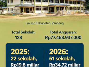 Proyek revitalisasi gedung PAUD, TK, SD dan SMP di Jombang. Grafis: Ist