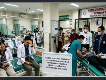 Sebanyak 172 dokter peserta PPDS di TSUD Dr. Soetoko, Surabaya, alani keracunan massal setelah makan makanan dari katering penyedia khusus rumah sakit. Foto: victory bees