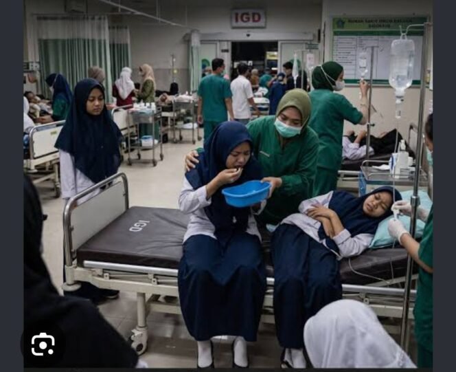 
					Ternyata jumlah santri dan siswa korban keracunan mencapai 566 dari 19 pondok dan sekolah di Tanggulangin, Sidoarjo, Selasa, 1 September 2026. Foto: ist